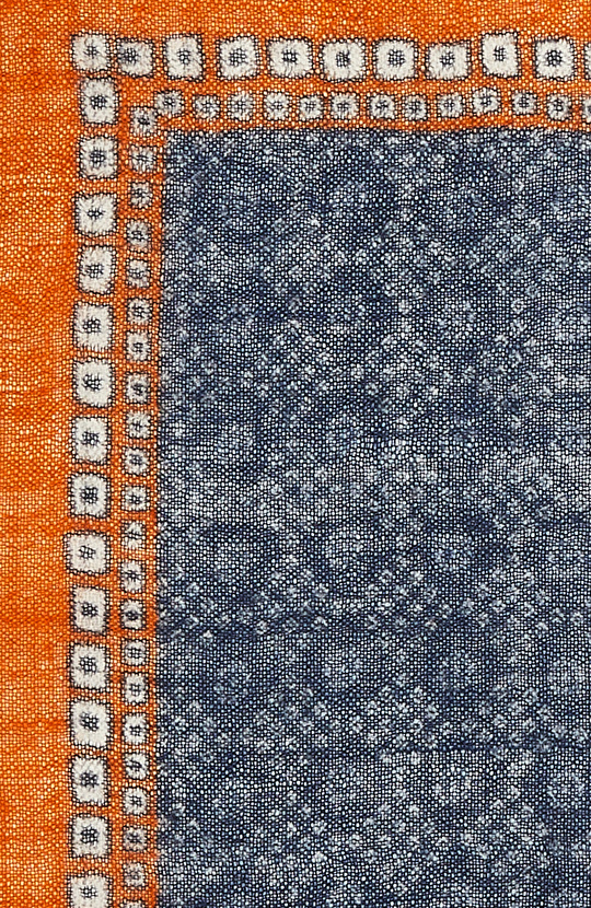 Lacivert Desenli Yün Mendil