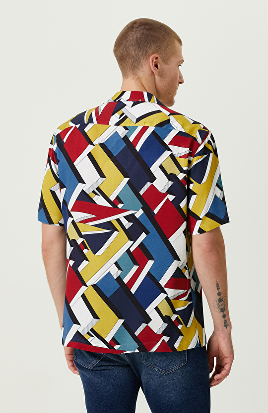 Apaş Yaka Renkli Gömlek