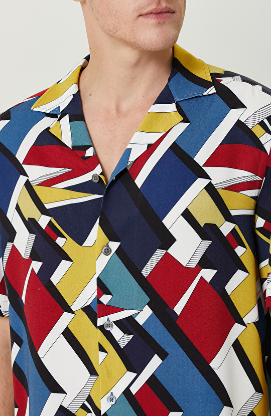 Apaş Yaka Renkli Gömlek