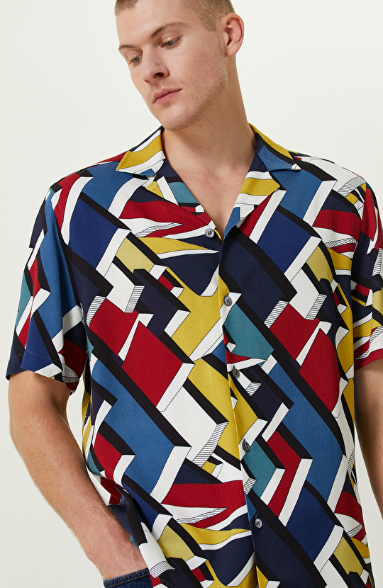 Apaş Yaka Renkli Gömlek