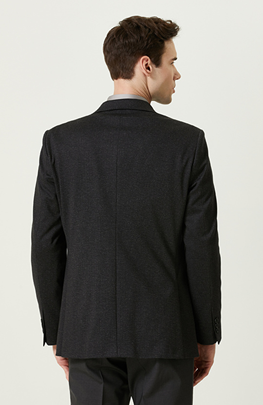 Desenli Antrasit Takım Elbise