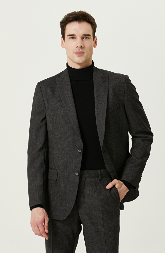 Yünlü Antrasit Takım Elbise