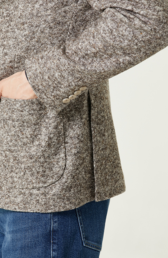 Desenli Kahverengi Ceket