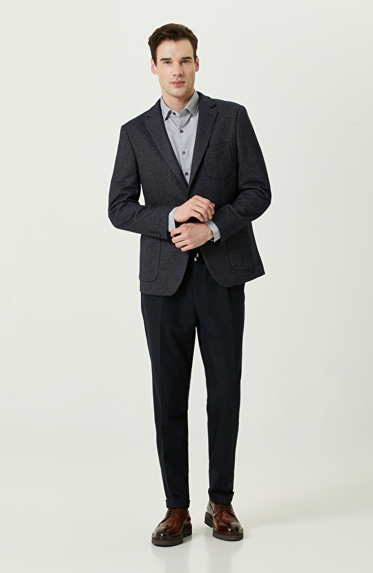 Lacivert Örme Ceket