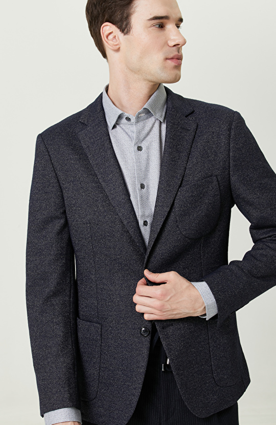 Lacivert Örme Ceket