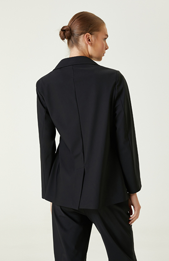 N-Tech Siyah Kemer Detaylı Ceket