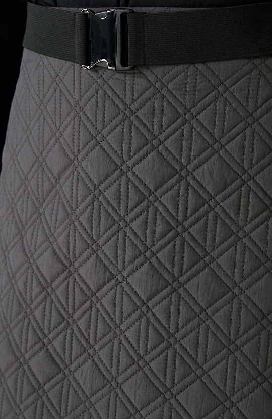 Antrasit Desenli Mini Etek