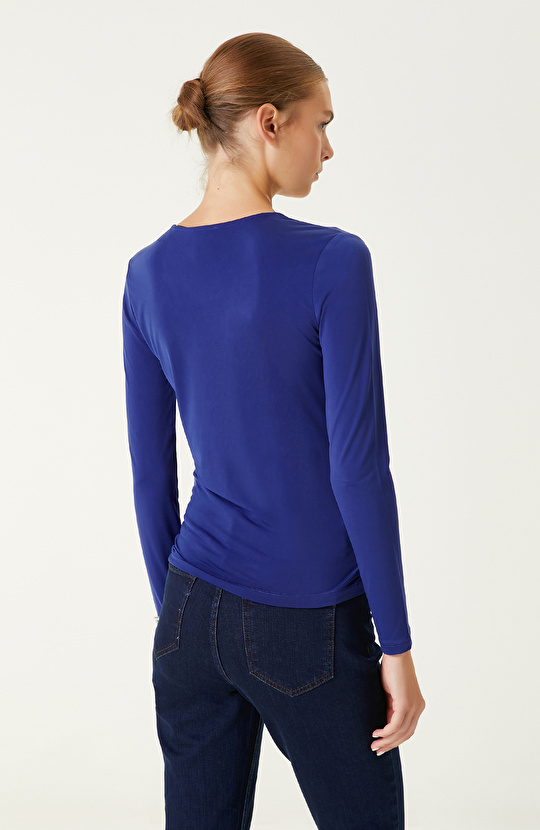 Kobalt Mavi Örme Bluz