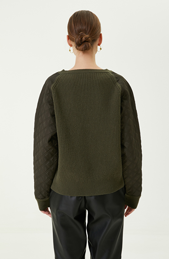 Haki Bisiklet Yaka Triko Kazak