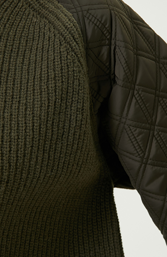 Haki Bisiklet Yaka Triko Kazak