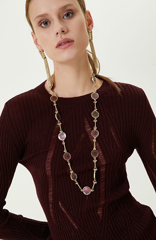 Yünlü Bordo Bisiklet Yaka Triko Kazak