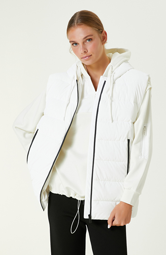 N-Tech Kırık Beyaz Puffer Casual Yelek N-Tech Kırık Beyaz Puffer Casual Yelek