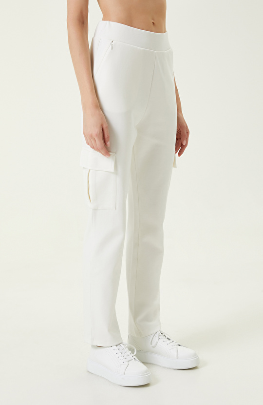 N-Tech Ekru Kargo Cepli Eşofman Altı