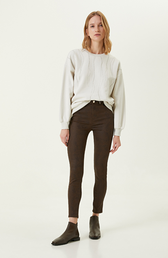 Açık Kahverengi Dar Paça Casual Pantolon