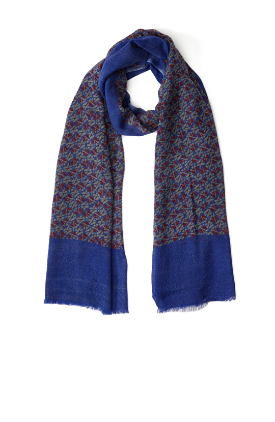 Lacivert Unisex Yün Şal