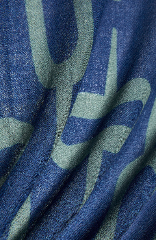 Mavi Unisex Yün Şal 