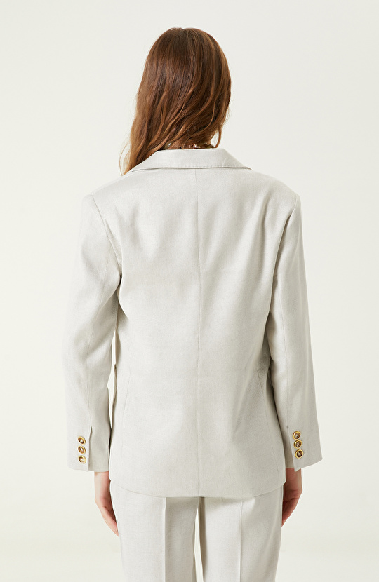 Taş Rengi Diyagonal Blazer Ceket