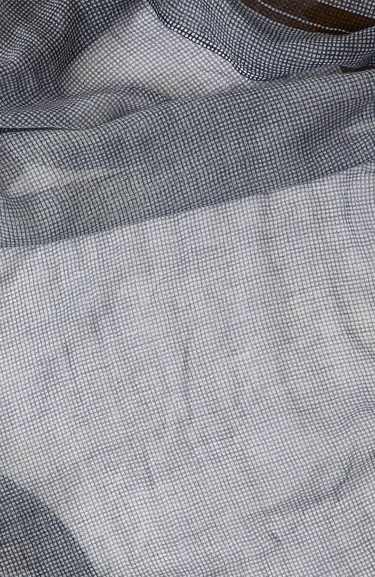 Lacivert Kahverengi Unisex Yün Şal