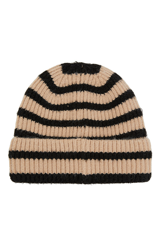 Kahverengi Çizgili Kadın Bere