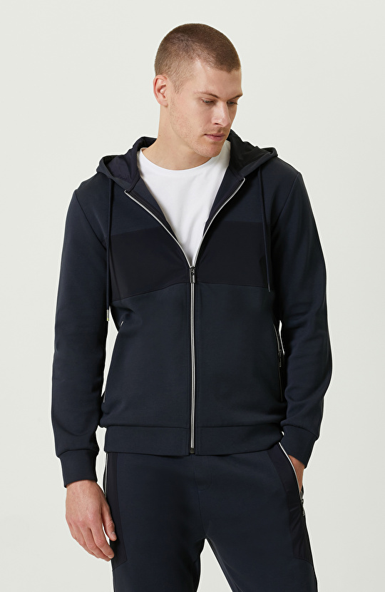 N-Tech Kapüşon Yaka Lacivert Sweatshirt