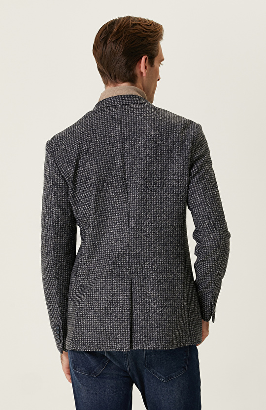 Lacivert Desenli Ceket