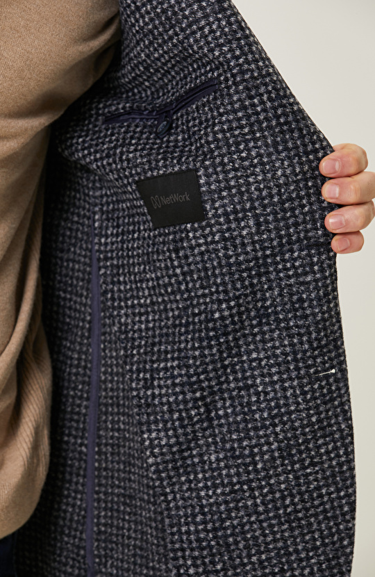 Lacivert Desenli Ceket