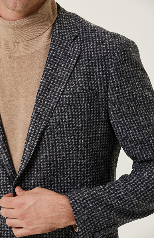 Lacivert Desenli Ceket