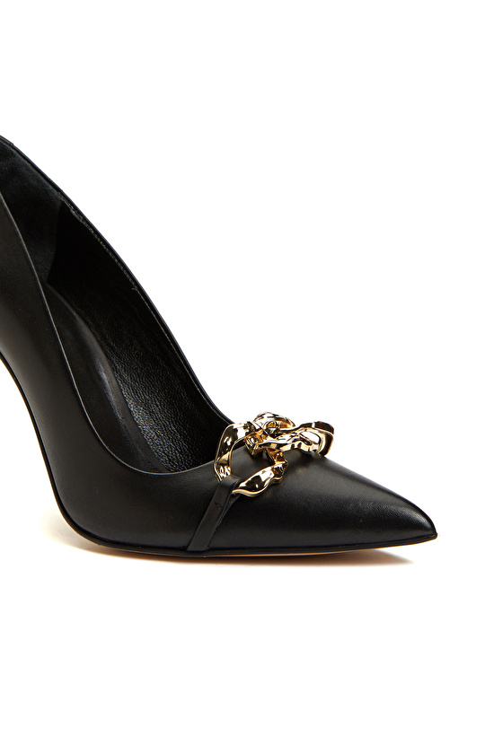 Siyah Deri Stiletto