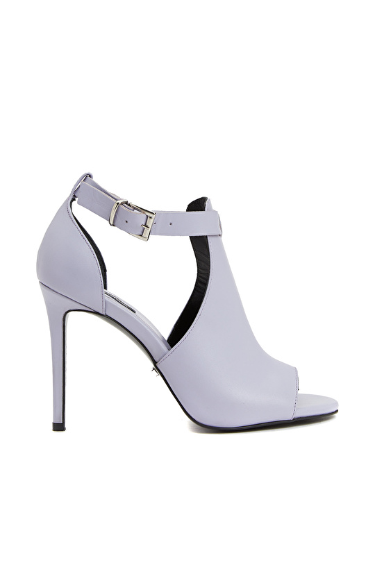 Mor Kadın Deri Sandalet