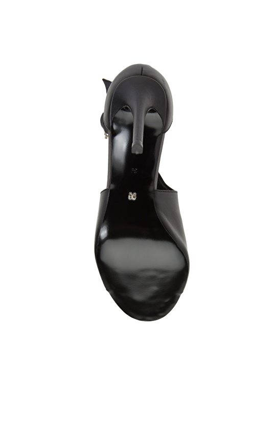 Siyah Kadın Deri Sandalet