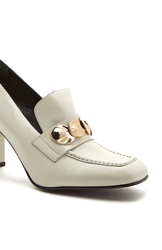 Kırık Beyaz Deri Loafer