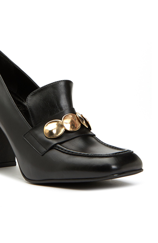 Siyah Kadın Deri Loafer