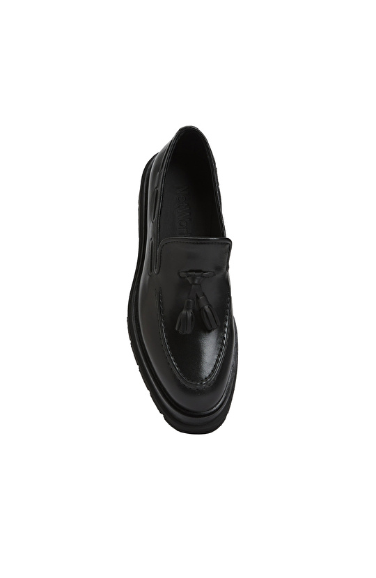 Siyah Kadın Deri Loafer
