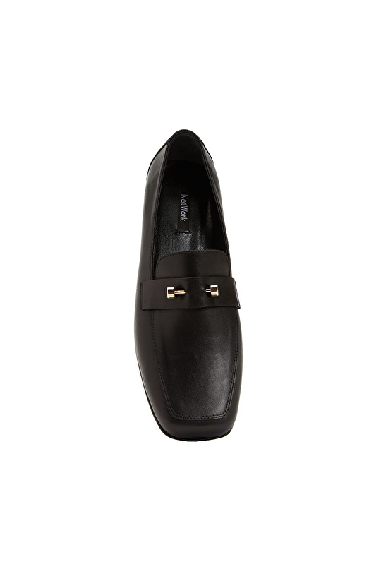 Siyah Kadın Deri Loafer