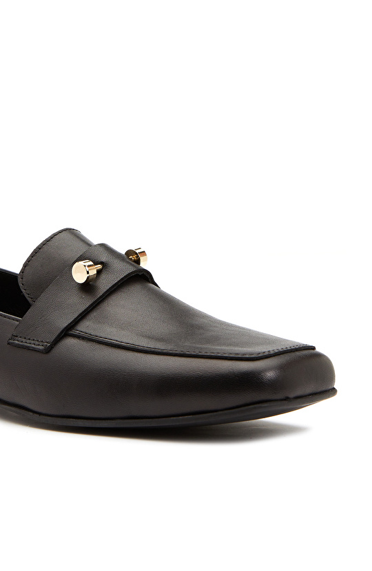 Siyah Kadın Deri Loafer