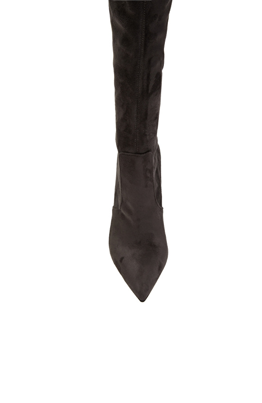 Gri Kadın Deri Çizme