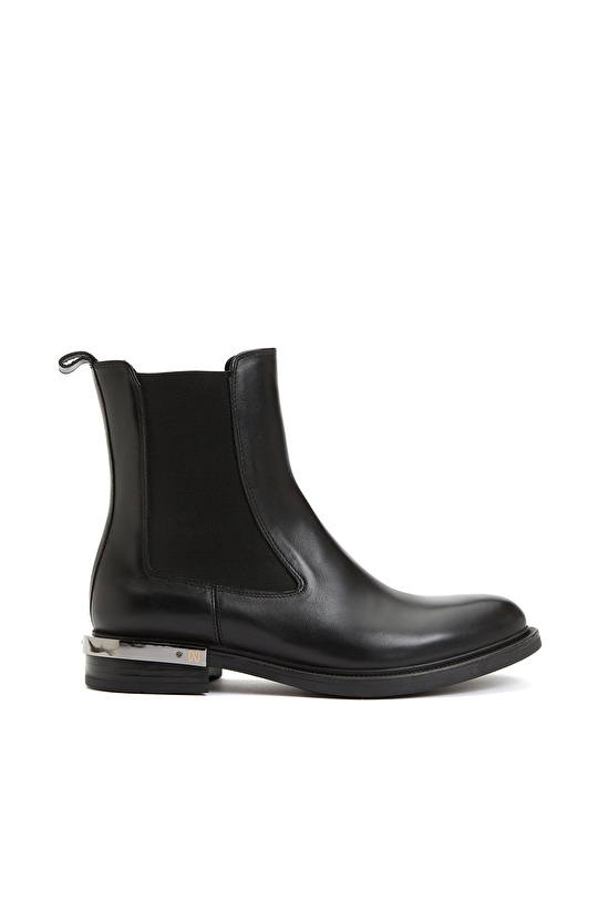 Siyah Kadın Deri Chelsea Bot