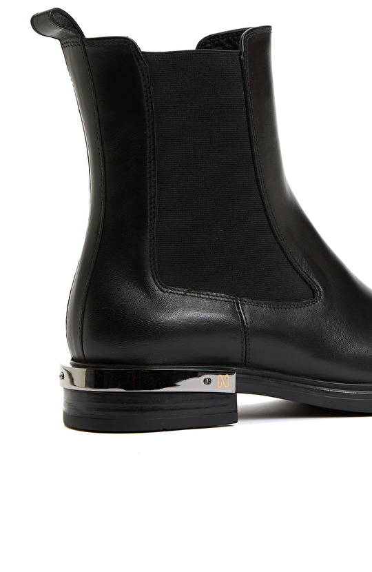 Siyah Kadın Deri Chelsea Bot