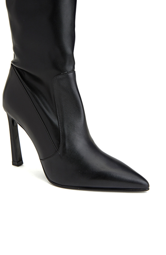 Siyah Kadın Deri Çizme