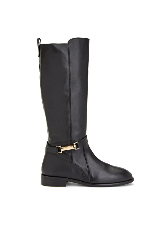 Siyah Deri Kadın Çizme Siyah Deri Kadın Çizme