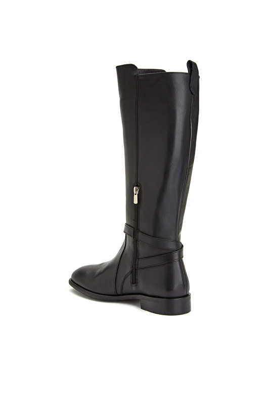 Siyah Deri Kadın Çizme
