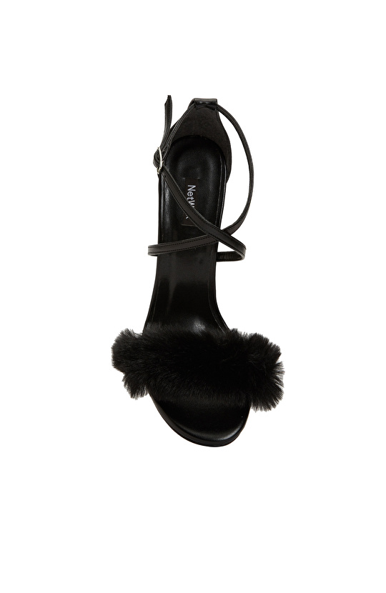 Siyah Kadın Deri Sandalet