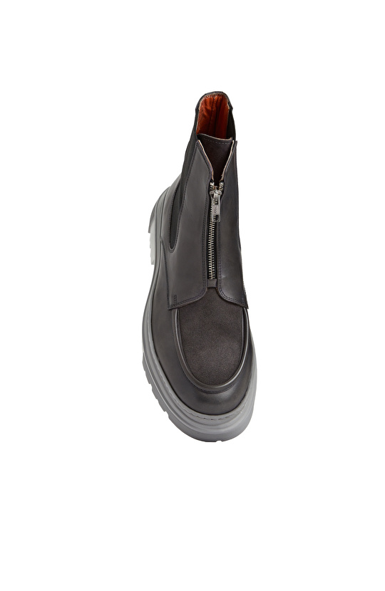 Gri Erkek Deri Bot