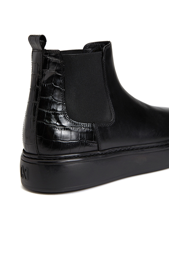 Siyah Erkek Deri Bot