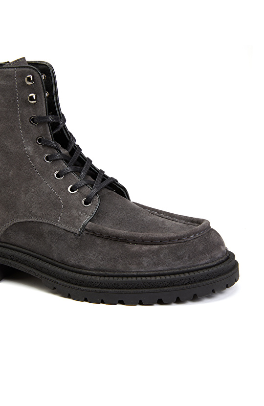 Gri Erkek Deri Bot