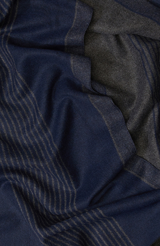 Lacivert Çizgili Erkek Atkı