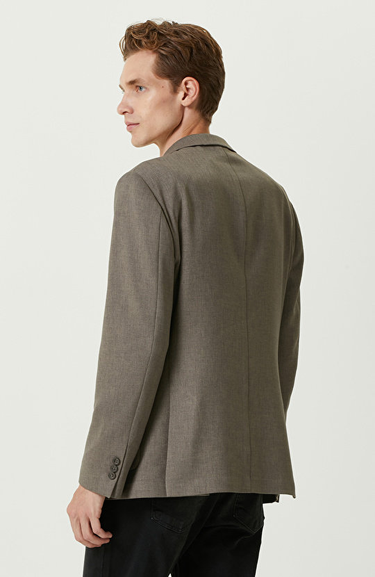 Haki Çift Yırtmaçlı Ceket