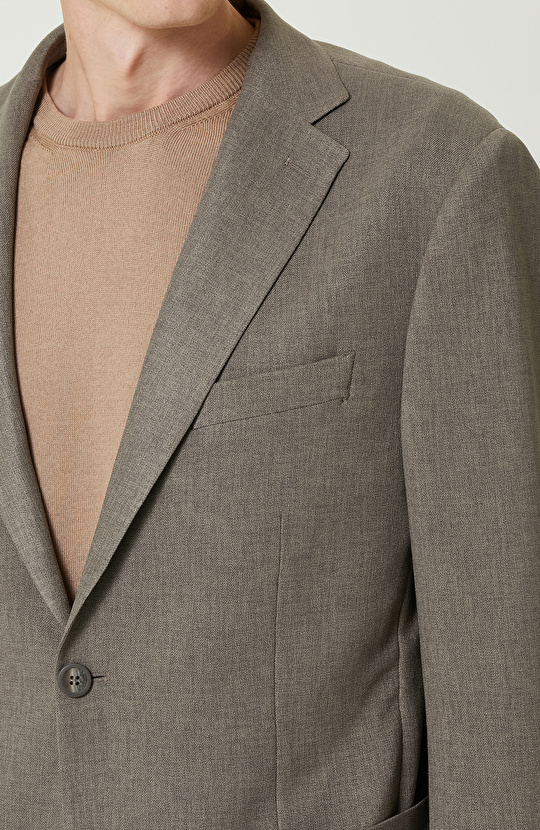 Haki Çift Yırtmaçlı Ceket