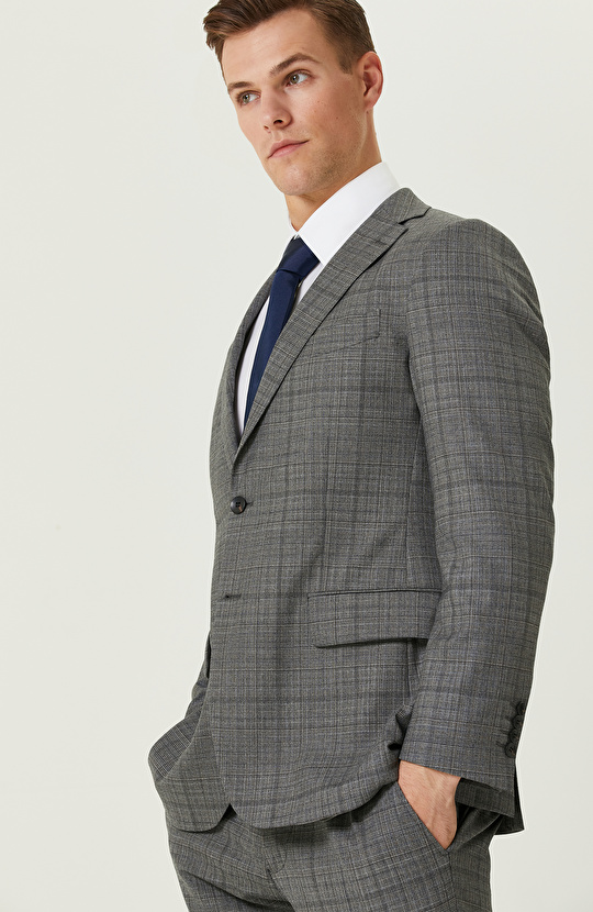 Loro Piana Kumaşıyla Üretilmiş Limited  Gri Yün Takım Elbise