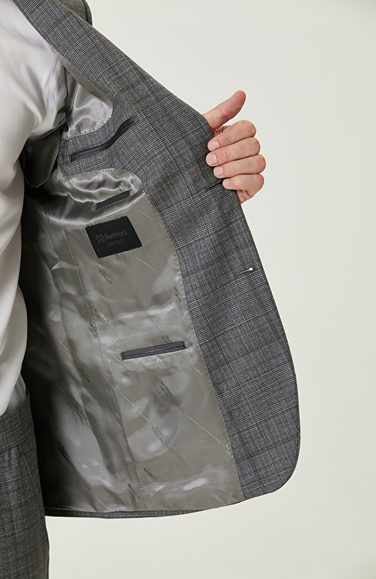 Loro Piana Kumaşıyla Üretilmiş Limited  Gri Yün Takım Elbise